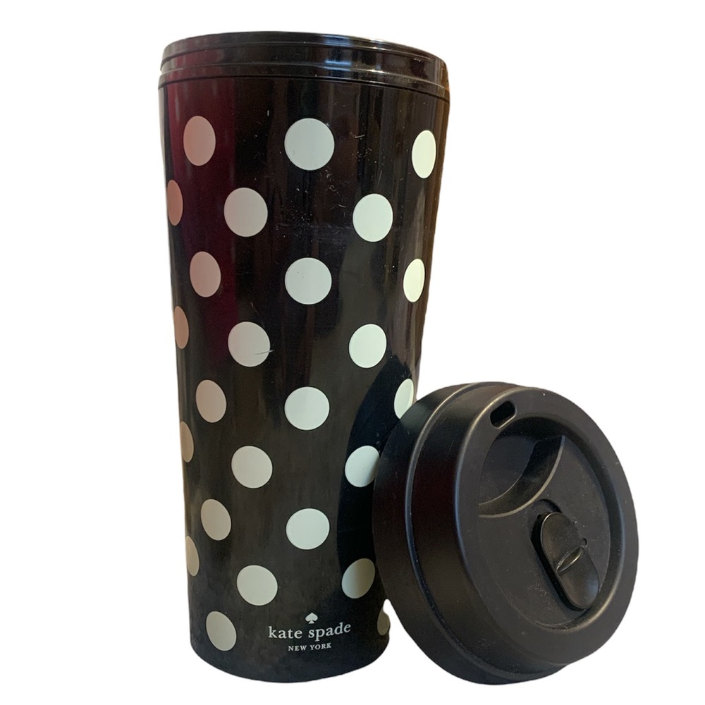 Kate Spade Black and white Polka Dot Thermal Mug 16 Oz